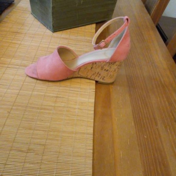 Wedge Cork Heel Sandals Pink Size 6 - Picture 2 of 6